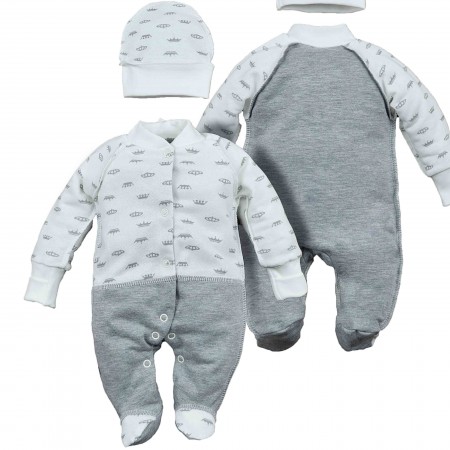 Naujagimio kraitelis išvirkščiomis siūlėmis (šiltas su pūkeliu 2 d.)  Karūnos