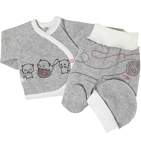 Naujagimio kraitelis išvirkščiomis siūlėmis (šiltas su pūkeliu 3 d.) Trys draugai