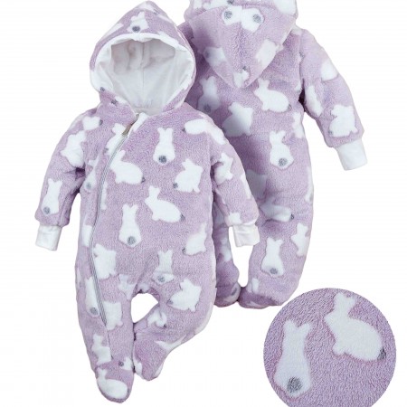 Šiltas pliušinis kombinezonas kūdikiams 