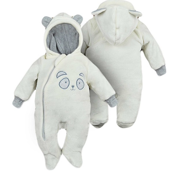 Šiltas pliušinis kombinezonas kūdikiams Panda Šiltas pliušinis kombinezonas kūdikiams Panda