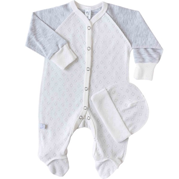 Komplektas išvirkščiomis siūlėmis kūdikiui 2 d. Neutral Komplektas išvirkščiomis siūlėmis kūdikiui 2 d. Neutral