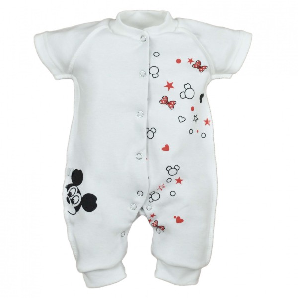 Romperis trumpomis rankovėmis išvirkščiomis siūlėmis Mikis Romperis trumpomis rankovėmis išvirkščiomis siūlėmis Mikis