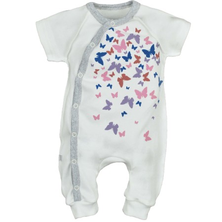 Romperis trumpomis rankovėmis išvirkščiomis siūlėmis Drugeliai