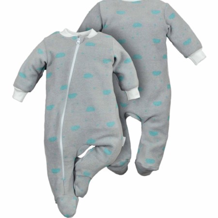 Šiltas flisinis kombinezonas (pilkas)