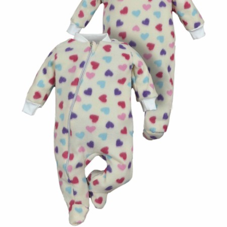 Šiltas flisinis kombinezonas (Širdelės)