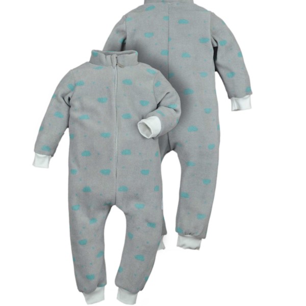 Šiltas flisinis kombinezonas (pilkas) Šiltas flisinis kombinezonas (pilkas)