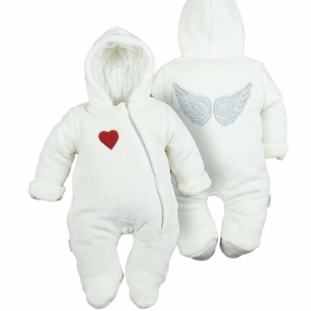 Šiltas pliušinis kombinezonas kūdikiams (pieno spl.)