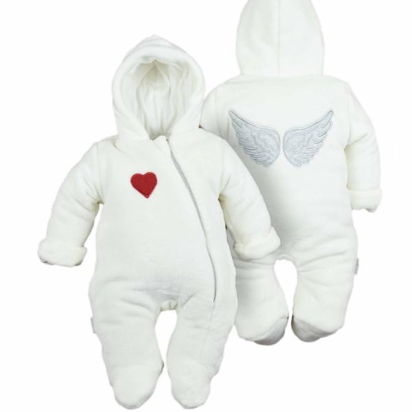 Šiltas pliušinis kombinezonas kūdikiams (pieno spl.) Šiltas pliušinis kombinezonas kūdikiams (pieno spl.)