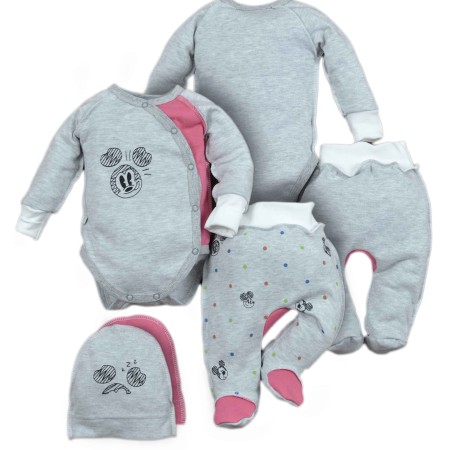 Šiltas naujagimio kraitelis(su pūkeliu) išvirkščiomis siūlėmis 3 d. Mikis (rausvas)