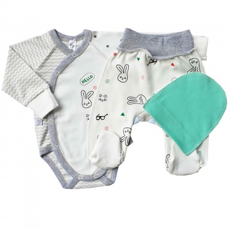 Naujagimio kraitelis išvirkščiomis siūlėmis 3 d. "Hello"