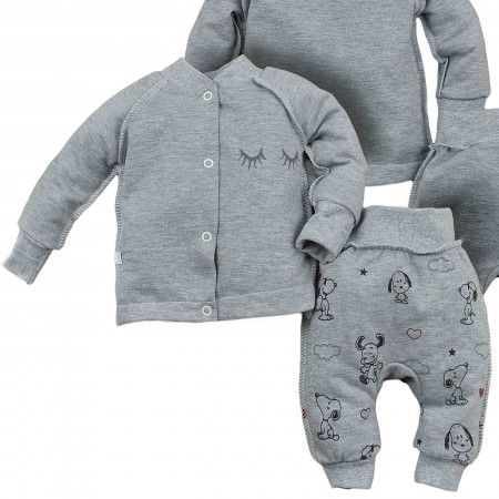 Šiltas komplektas (su pūkeliu) 2 d. pilkas