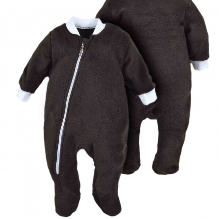 Šiltas flisinis kombinezonas (rudos spalvos)