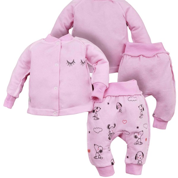 Šiltas komplektas (su pūkeliu) 2 d. rausvas Šiltas komplektas (su pūkeliu) 2 d. rausvas