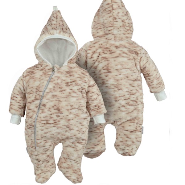 Šiltas pliušinis kombinezonas kūdikiams (rusvas) Šiltas pliušinis kombinezonas kūdikiams (rusvas)