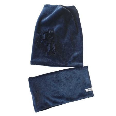 Veliūrinė kepurė su mova pavasariui