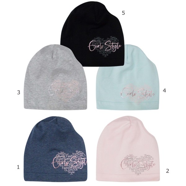 AJS viengubo trikotažo kepurė mergaitei 52-54 cm AJS viengubo trikotažo kepurė mergaitei 52-54 cm