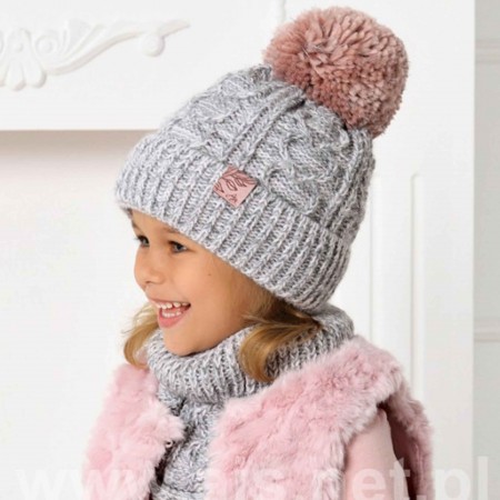 AJS Žieminė kepurė ir mova mergaitei (52-56 cm) 479