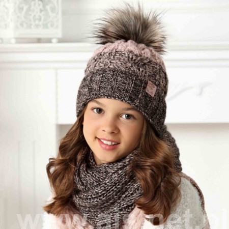AJS Žieminė kepurė ir šalikas-mova mergaitei (nuo 56 cm) 533
