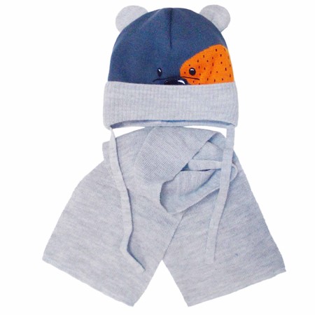 Žieminė kepurė su šaliku berniukui (44-46 cm) 