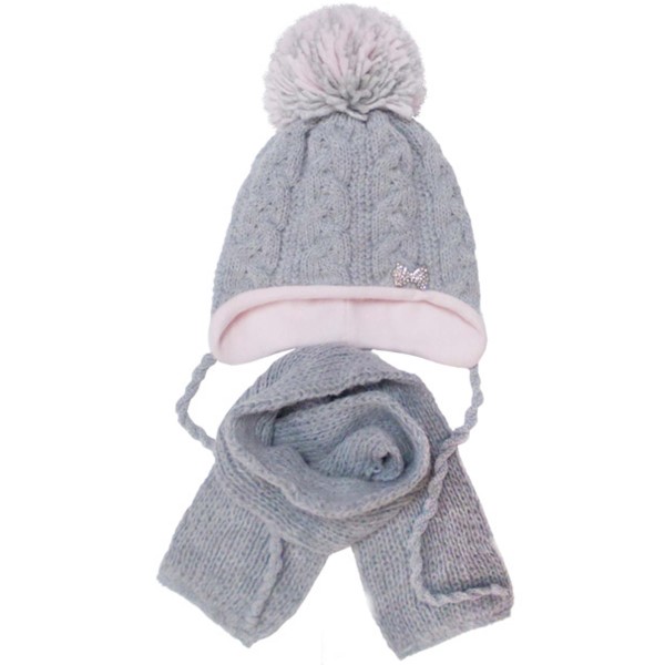 Žieminė kepurė ir šalikas mergaitei (pilka/rausva 44-46 cm) Žieminė kepurė ir šalikas mergaitei (pilka/rausva 44-46 cm)