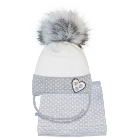 Žieminė kepurė su mova mergaitei (46-48 cm) 