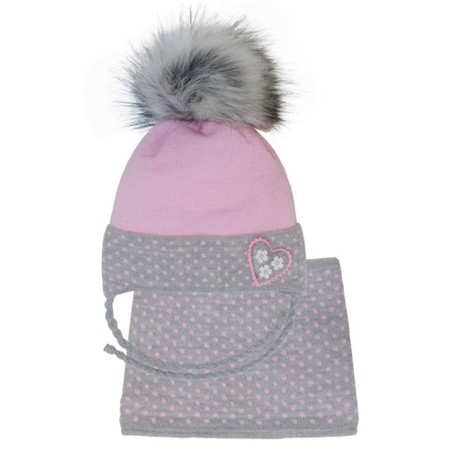 Žieminė kepurė su mova mergaitei (46-48 cm) 