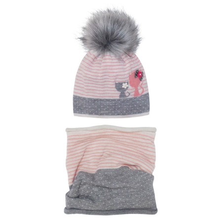 Žieminė kepurė mergaitei su mova (50-52 cm) 