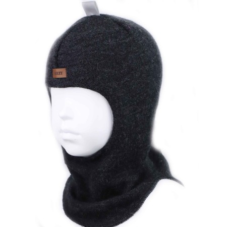 Merino vilnos tamsiai pilkos spl. kepurė-šalmas 1405/3