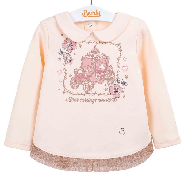 Palaidinė mergaitei Princesė (kreminė) Palaidinė mergaitei Princesė (kreminė)