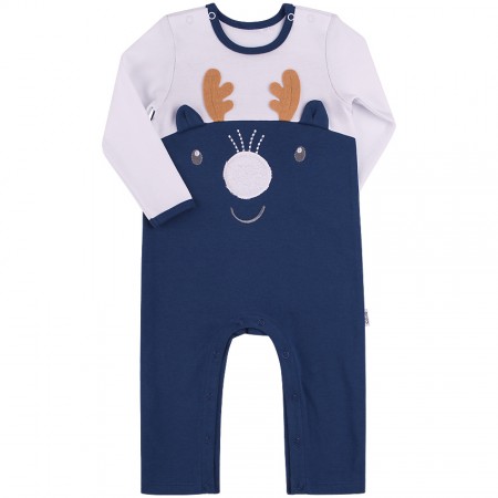Kalėdinis mėlynas romperis berniukui "Bredžiukas" 