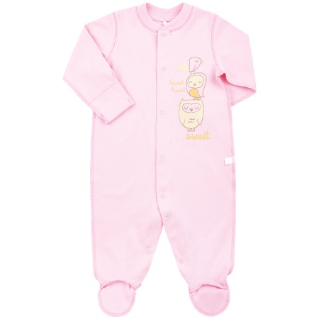 Šliaužtinukai - kombinezonas išvirkščiom siūlėm "Sweet" rausvas