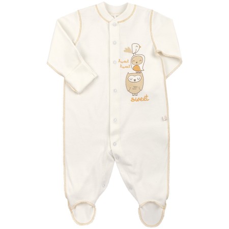 Šliaužtinukai - kombinezonas išvirkščiom siūlėm "Sweet" pieno spalvos
