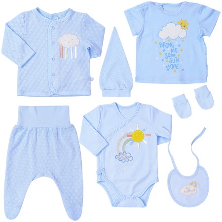 Naujagimio kraitelis "Debesėliai" 7 d.(melsvas)