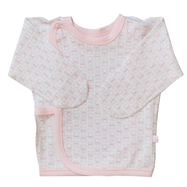 Siaustinukas naujagimiui išvirkščiom siūlėm "Z" (rausvas) Siaustinukas naujagimiui išvirkščiom siūlėm "Z" (rausvas)