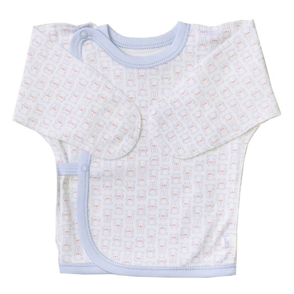 Siaustinukas naujagimiui išvirkščiom siūlėm "Z" (melsvas) Siaustinukas naujagimiui išvirkščiom siūlėm "Z" (melsvas)