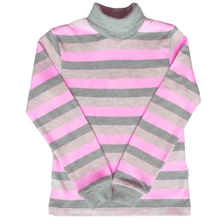 Šiltas golfas (pilka/rožinė)