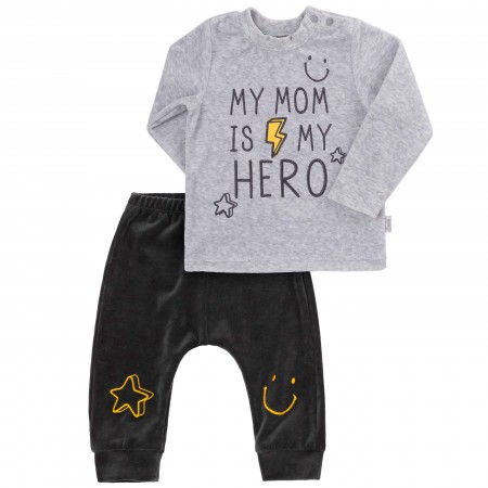 Veliūrinis komplektas berniukui "My mom..." 
