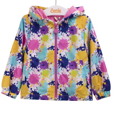 Lietpaltis, striukė mergaitei (marga)