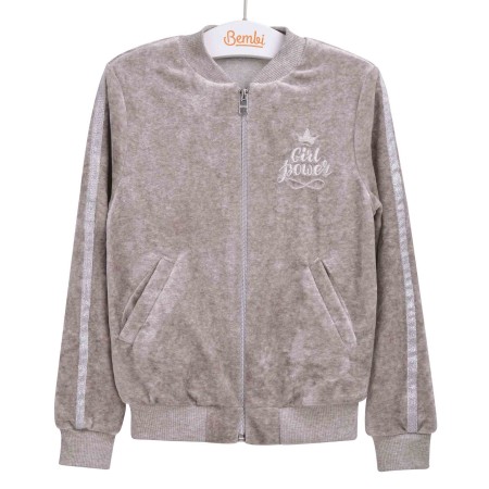 Minkšto veliūro džemperis "Girl power"