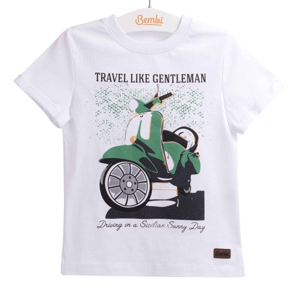 Marškinėliai berniukui "Travel" balta Marškinėliai berniukui "Travel" balta