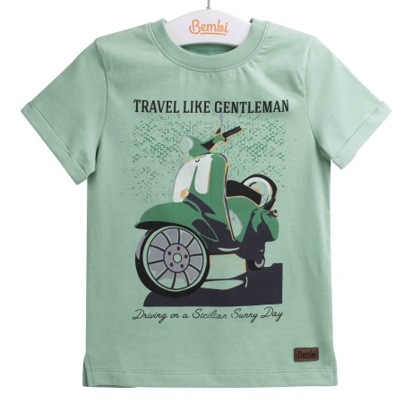 Marškinėliai berniukui "Travel" žalsva