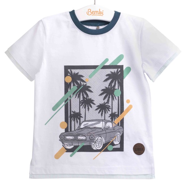 Marškinėliai berniukui "Summer" balta Marškinėliai berniukui "Summer" balta