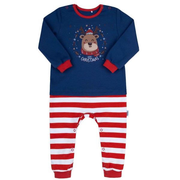 Kalėdinis mėlynas romperis Kalėdinis mėlynas romperis