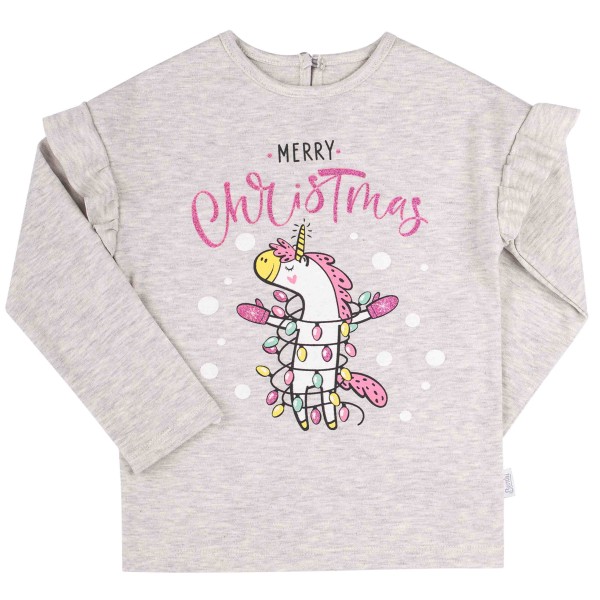 Kalėdinė palaidinė mergaitei Merry Christmas (pilka) Kalėdinė palaidinė mergaitei Merry Christmas (pilka)