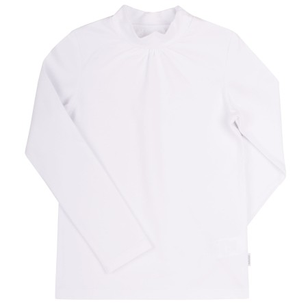 Balta palaidinė aukštu kaklu mergaitei "Mokykla" 