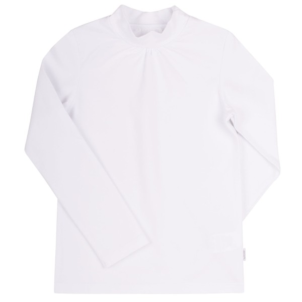 Balta palaidinė aukštu kaklu mergaitei "Mokykla" Balta palaidinė aukštu kaklu mergaitei "Mokykla"