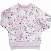 Pilkas džemperis mergaitei Flowers