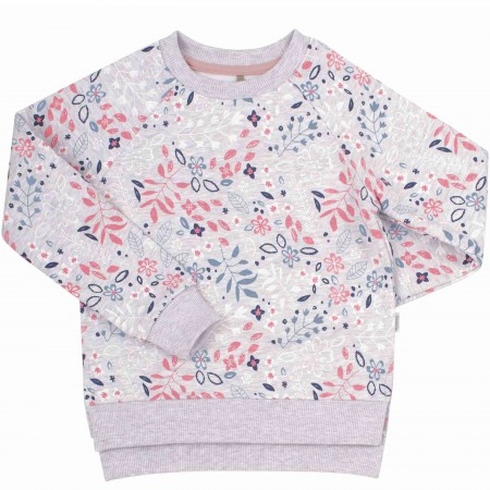 Pilkas džemperis mergaitei Flowers