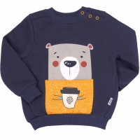 Šiltas džemperis (su pūkeliu) Bear (mėlynas)