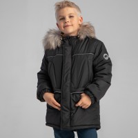 Šilta žieminė striukė berniukui juodos spalvos